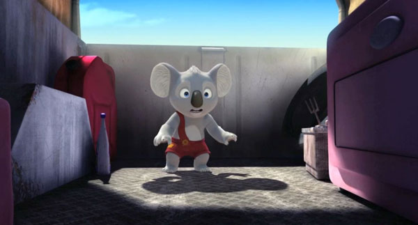 blinky bill in back of a truck